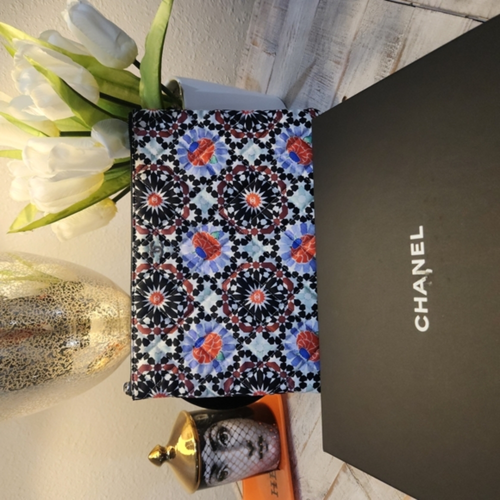 Chanel Quilted Blue Pouch